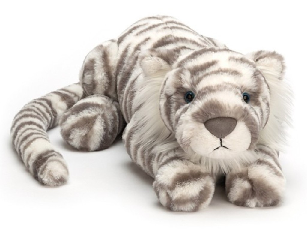 Peluche Tigre des Neiges Sacha - 74 cm Jellycat Peluche Tigre des Neiges Sacha - 74 cm de chez Jellycat, collection Big Cats Big Pups