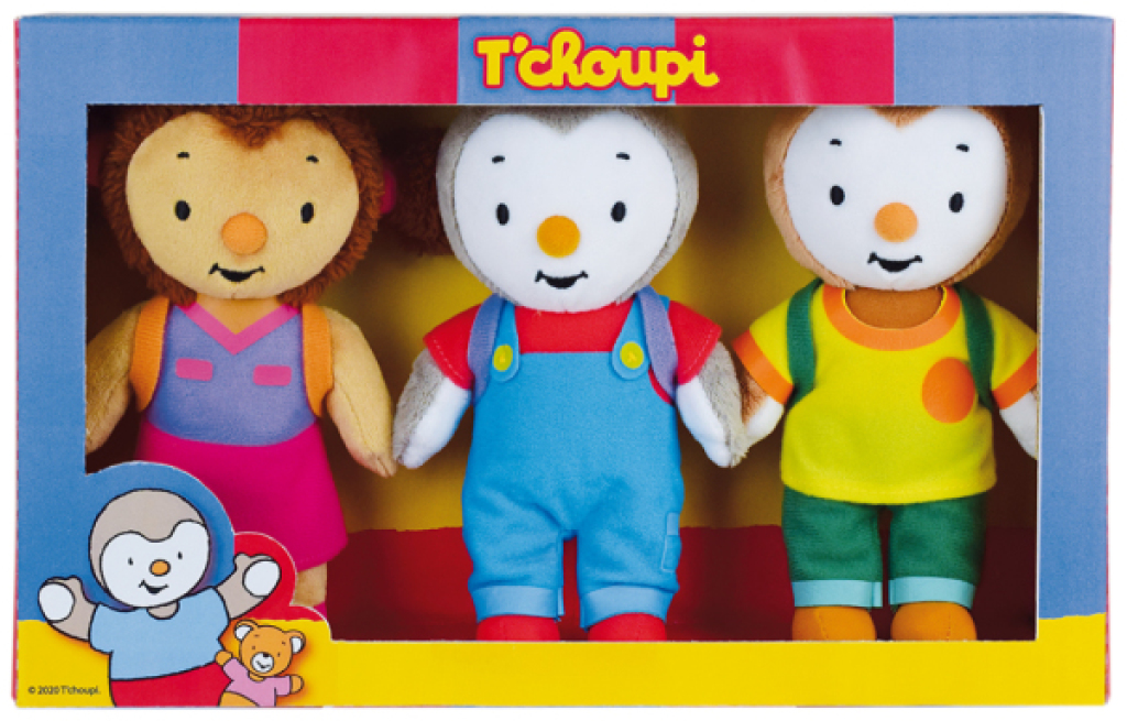 Coffret 3 Peluches Tchoupi et ses Amis Jemini Coffret 3 Peluches Tchoupi et ses Amis de chez Jemini, collection TChoupi