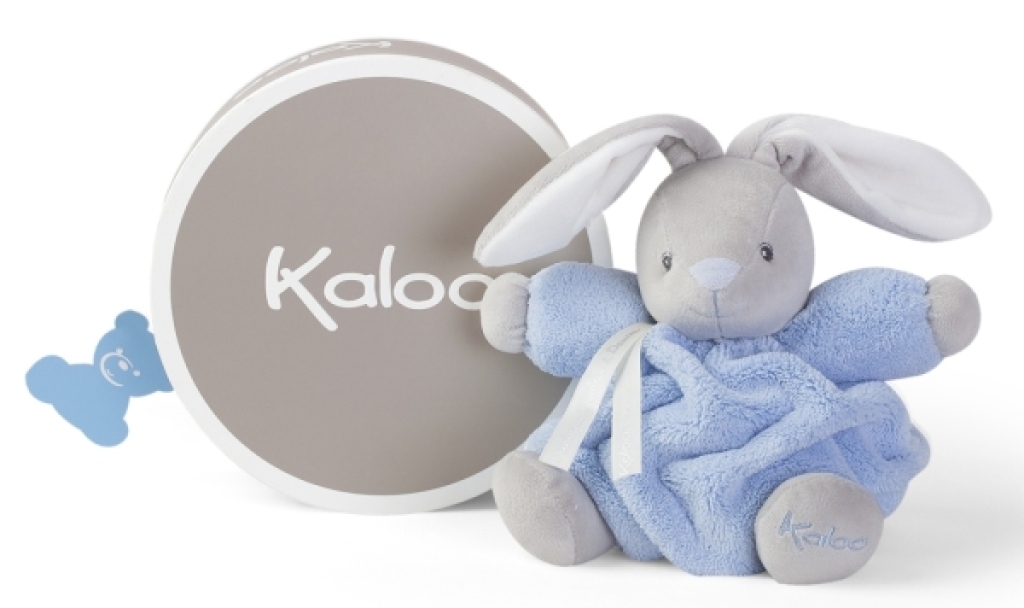 Kaloo Plume - Peluche Patapouf Coniglio 18 Cm - Tenerissimo DouDou In Microfibra, Verde Acqua, Con Fiocco E Uccellino - Regalo Di Nascita In Scatola Regalo