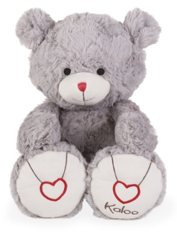 Kaloo Peluche Large Ours Gris - Rouge Kaloo Peluche Large Ours Gris - Rouge