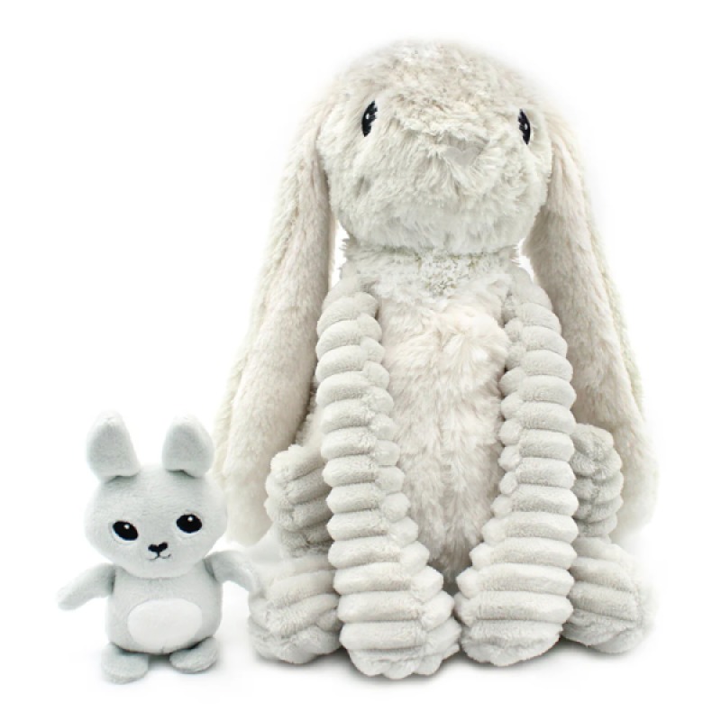 Peluche Lapin Maman et Bebe Gris Toudou Ptipotos Les Déglingos Peluche Lapin Maman et Bebe Gris Toudou Ptipotos de chez Les Déglingos, collection Les Ptipotos