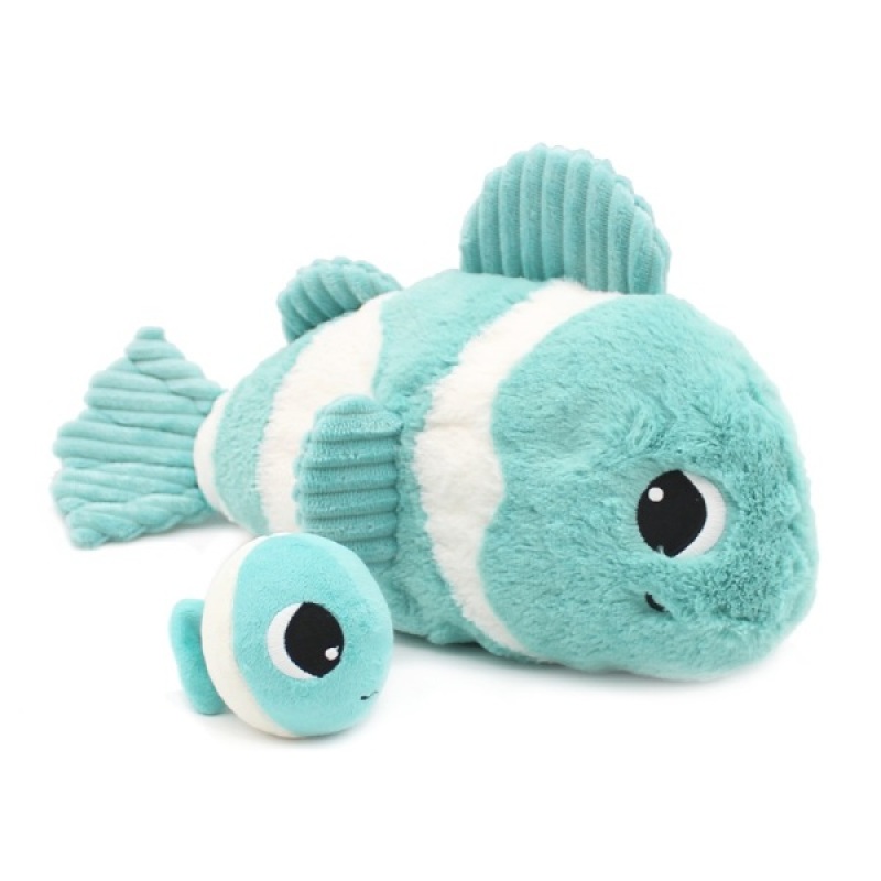 Peluche Poisson Clown Bleu Aqua Maman et Bebe Bigou Ptipotos Les Déglingos Peluche Poisson Clown Bleu Aqua Maman et Bebe Bigou Ptipotos de chez Les Déglingos, collection Les Ptipotos