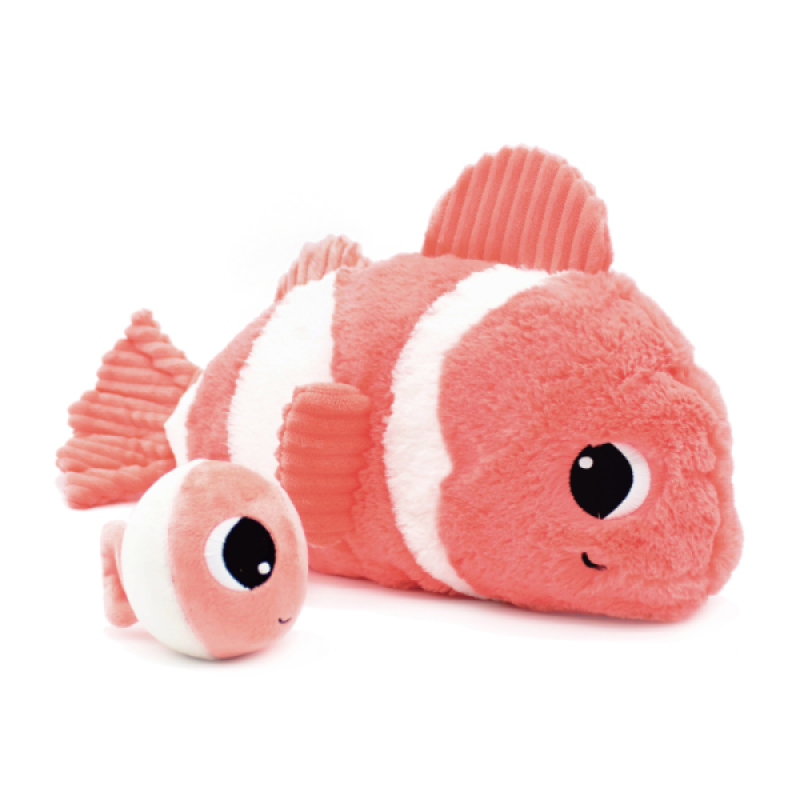  Peluche Poisson Clown Corail Maman et Bebe Bigou Ptipotos de chez Les Déglingos, collection Les Ptipotos