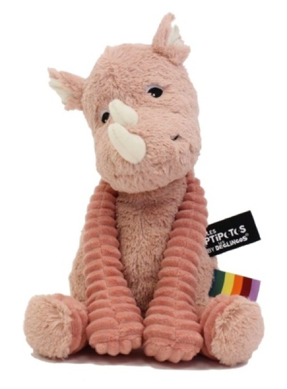 Peluche Rhinocéros Grobisou Les Ptipotos Les Déglingos Peluche Rhinocéros Grobisou Les Ptipotos de chez Les Déglingos, collection Les Ptipotos