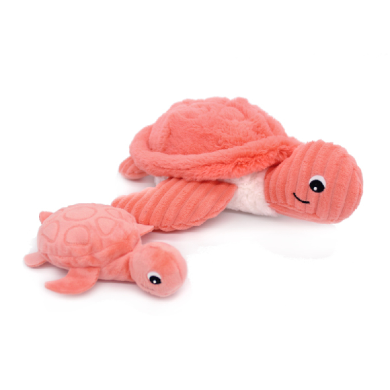 Peluche Tortue Corail Maman et Bebe Sauvenou Ptipotos de chez Les Déglingos, collection Les Ptipotos