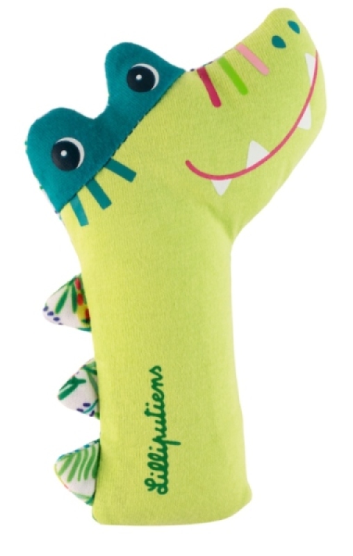 Hochet Pouet Crocodile Anatole Lilliputiens Hochet Pouet Crocodile Anatole de chez Lilliputiens, collection Je Decouvre