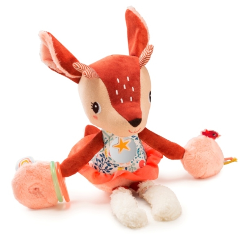 Peluche Multi Activité Faon Stella Lilliputiens Peluche Multi Activité Faon Stella de chez Lilliputiens, collection Je Decouvre