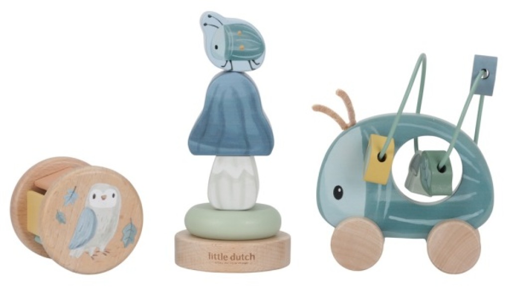 Coffret 3 Jeux Eveil en bois Forest Friends Little Dutch Coffret 3 Jeux Eveil en bois Forest Friends de chez Little Dutch, collection Forest Friends