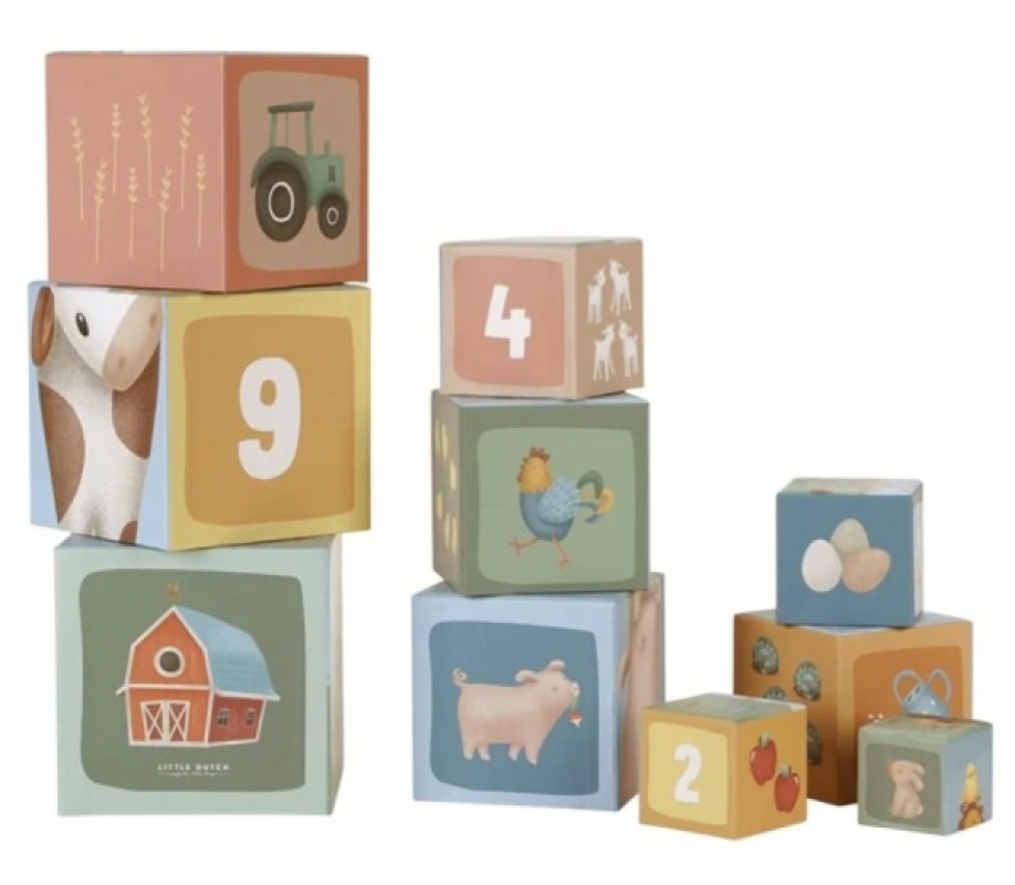 Cubes à empiler Little Farm Little Dutch Cubes à empiler Little Farm de chez Little Dutch, collection Little Farm