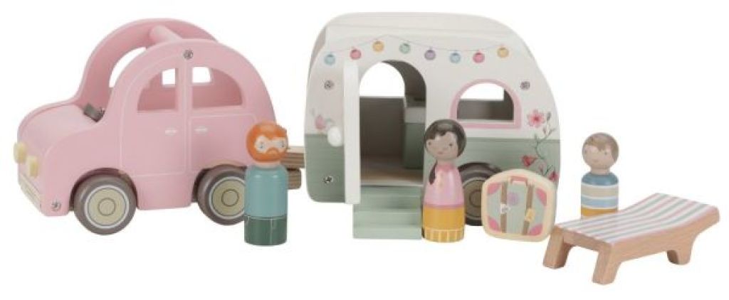Voiture avec Caravane en bois Little Dutch Voiture avec Caravane en bois de chez Little Dutch, collection Essentials
