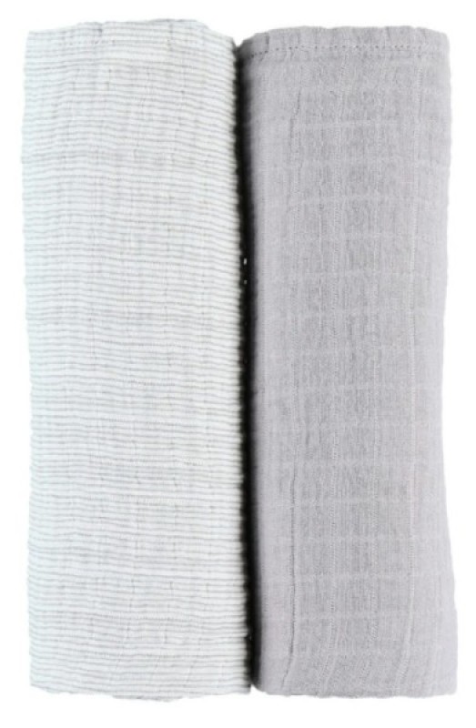 Lot 2 Langes Gris Mousseline Bio Lot 2 Langes Gris Mousseline Bio de chez , collection Mix and Match