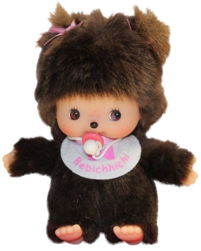 Bébichhichi Fille Bavoir Rose -16 cm Monchhichi Bébichhichi Fille Bavoir Rose -16 cm de chez Monchhichi, collection Peluches Monchhichi