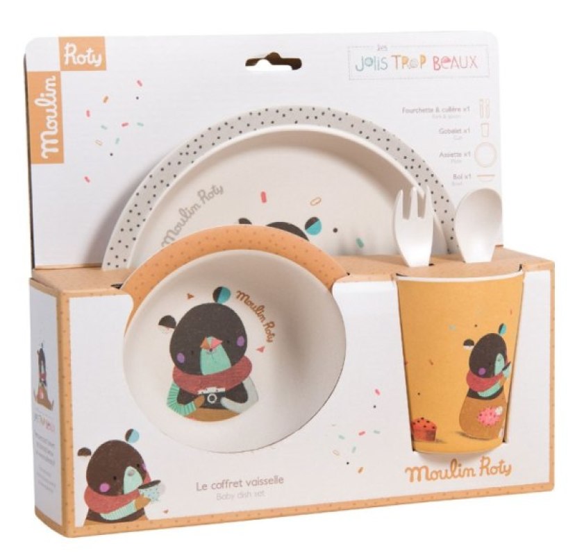 Coffret Repas Ours Ocre Les Jolis Trop Beaux Moulin Roty Coffret Repas Ours Ocre Les Jolis Trop Beaux de chez Moulin Roty, collection Les Jolis Trop Beaux