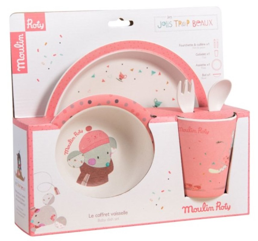 Coffret Repas Souris Rose Les Jolis Trop Beaux Moulin Roty Coffret Repas Souris Rose Les Jolis Trop Beaux de chez Moulin Roty, collection Les Jolis Trop Beaux