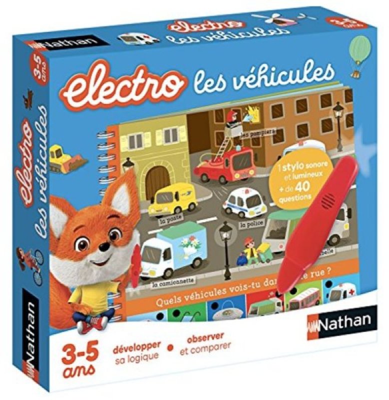 Petit Electro Les Véhicules de chez Nathan Jeux, collection Jeux Educatifs Electroniques
