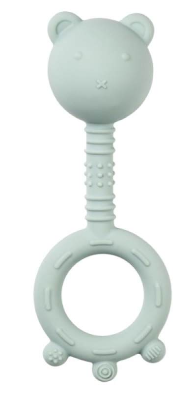 Anneau De Dentition Hochet Ours Silicone Vert Eau Nattou Anneau De Dentition Hochet Ours Silicone Vert Eau de chez Nattou, collection Silicone