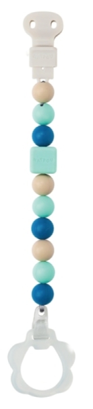 Attache Tétine Menthe Bleu Lapidou Nattou Attache Tétine Menthe Bleu Lapidou de chez Nattou, collection
