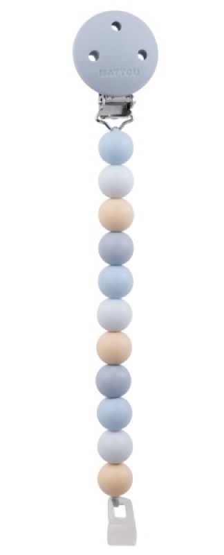 Attache Tétine Silicone Bleu Nattou Attache Tétine Silicone Bleu de chez Nattou, collection Silicone