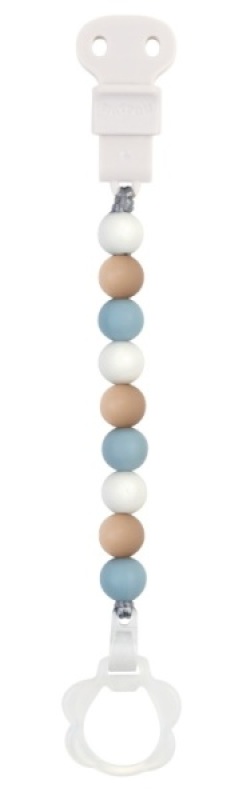 Attache Tétine Silicone Bleu Blanc Nattou Attache Tétine Silicone Bleu Blanc de chez Nattou, collection Silicone