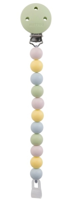 Attache Tétine Silicone Pastel Nattou Attache Tétine Silicone Pastel de chez Nattou, collection Silicone