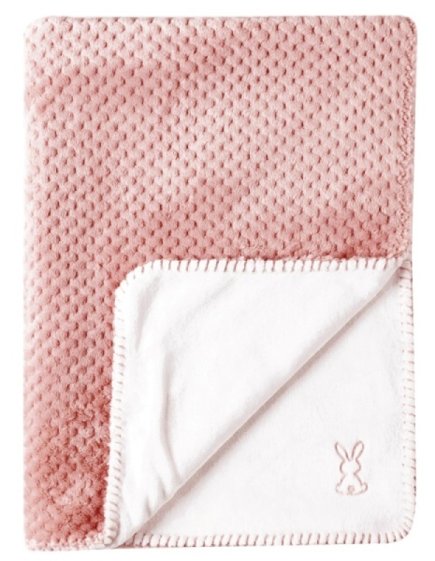 Couverture Vieux Rose Lapidou - 75x100 cm Nattou Couverture Vieux Rose Lapidou - 75x100 cm de chez Nattou, collection Lapidou