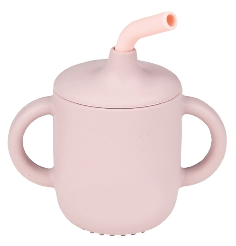 Gobelet avec Paille Silicone Rose Nattou Gobelet avec Paille Silicone Rose de chez Nattou, collection Silicone
