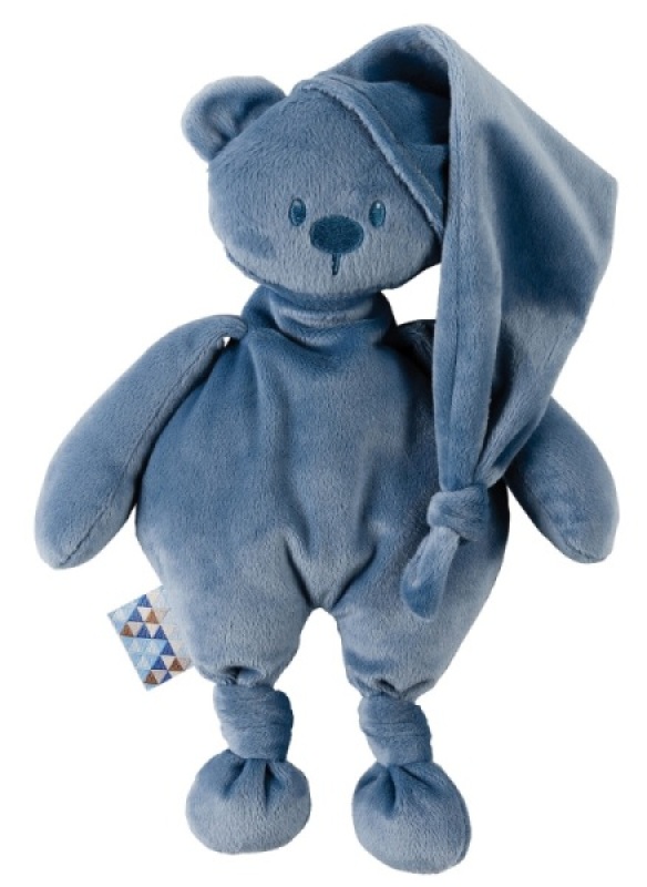 Peluche Ours Bleu Foncé Lapidou Nattou Peluche Ours Bleu Foncé Lapidou de chez Nattou, collection Lapidou