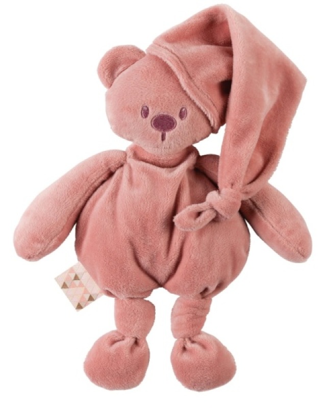 Peluche Ours Vieux Rose Lapidou Nattou Peluche Ours Vieux Rose Lapidou de chez Nattou, collection Lapidou