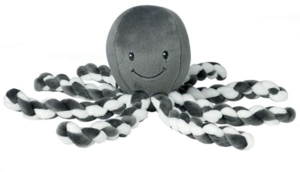 Nattou Peluche Poulpe Anthracite et Blanc Lapidou Nattou Peluche Poulpe Anthracite et Blanc Lapidou