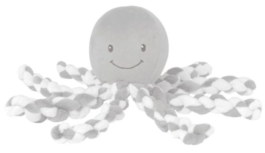 Nattou Peluche Poulpe Gris et Blanc Lapidou Nattou Peluche Poulpe Gris et Blanc Lapidou