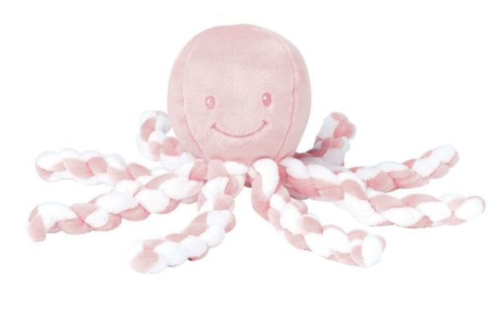Peluche Poulpe Rose Clair et Blanc Lapidou Nattou Peluche Poulpe Rose Clair et Blanc Lapidou de chez Nattou, collection Lapidou