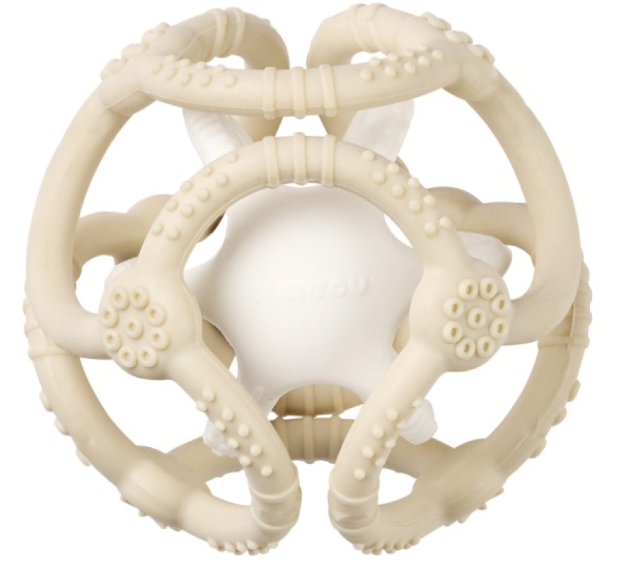 Set de 2 Balles Silicone Beige Et Blanc Nattou Set de 2 Balles Silicone Beige Et Blanc de chez Nattou, collection Silicone