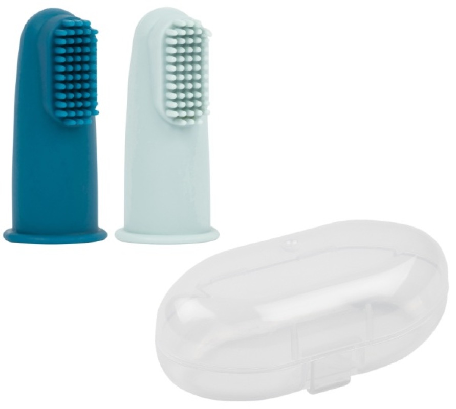 Set de 2 Brosses à Dents Bleu Silicone Nattou Set de 2 Brosses à Dents Bleu Silicone de chez Nattou, collection Silicone