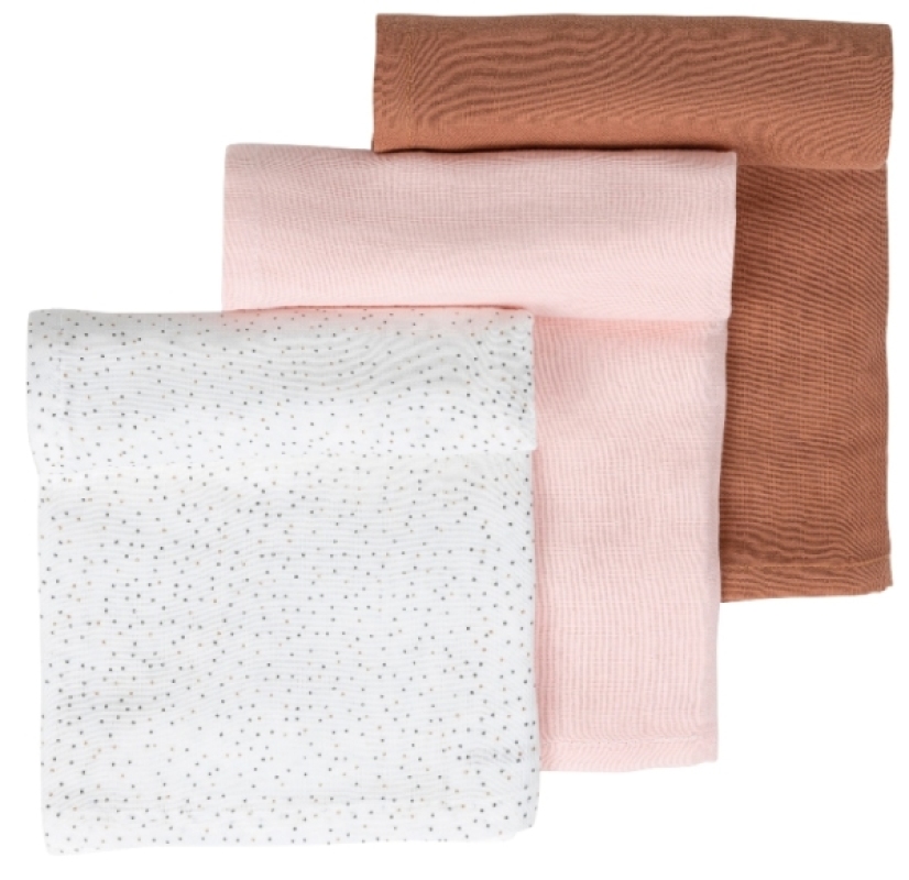 Set de 3 langes Susie et Bonnie Nattou Set de 3 langes Susie et Bonnie de chez Nattou, collection Susie et Bonnie