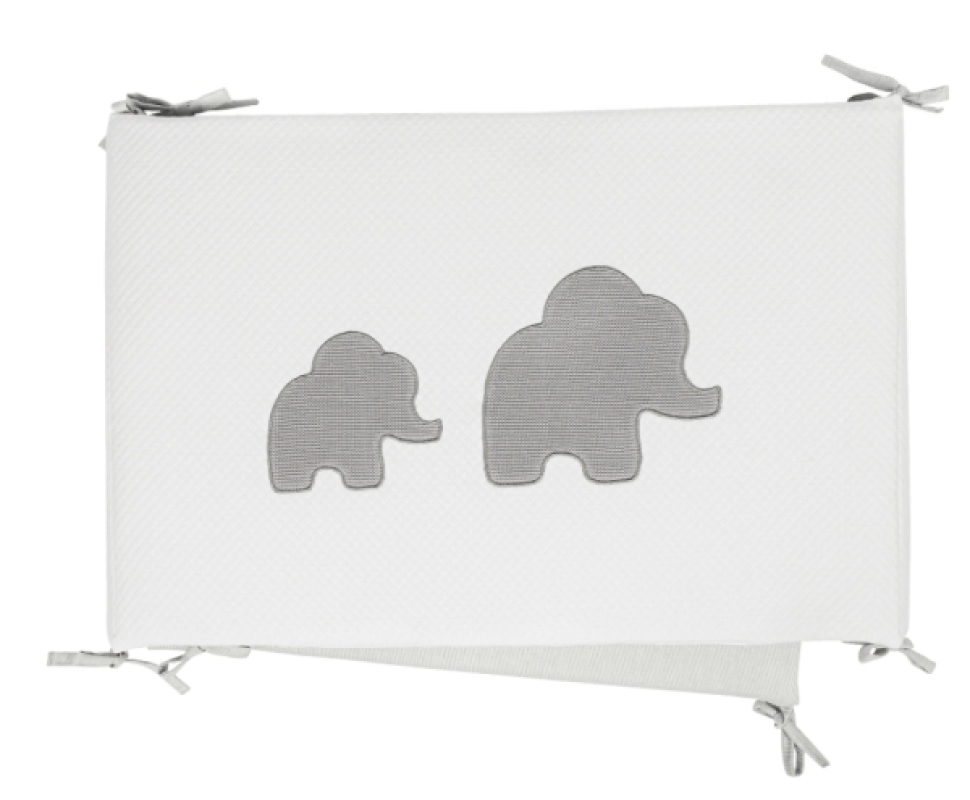 Tour de Lit Eléphant Tembo Blanc Nattou Tour de Lit Eléphant Tembo Blanc de chez Nattou, collection Tembo
