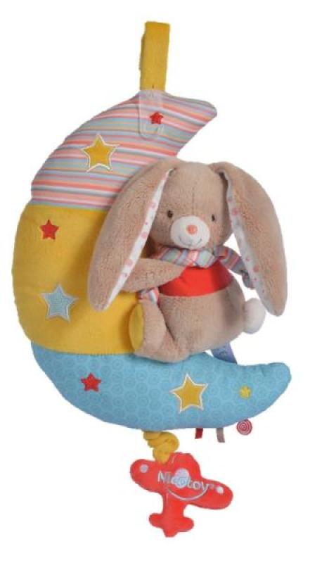 Peluche Musicale Lune Lapin Twiny de chez Nicotoy, collection Baby Collection