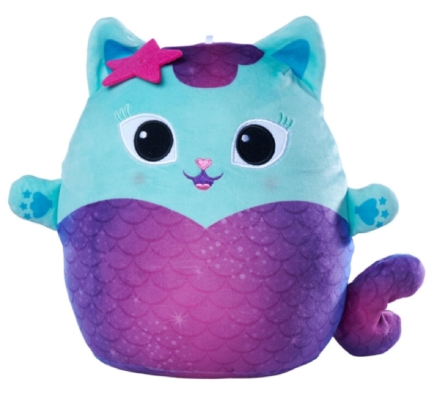 Peluche Sirène Mercat Squishy Gabby et la Maison Magique Nicotoy Peluche Sirène Mercat Squishy Gabby et la Maison Magique de chez Nicotoy, collection Gabby et la maison magique