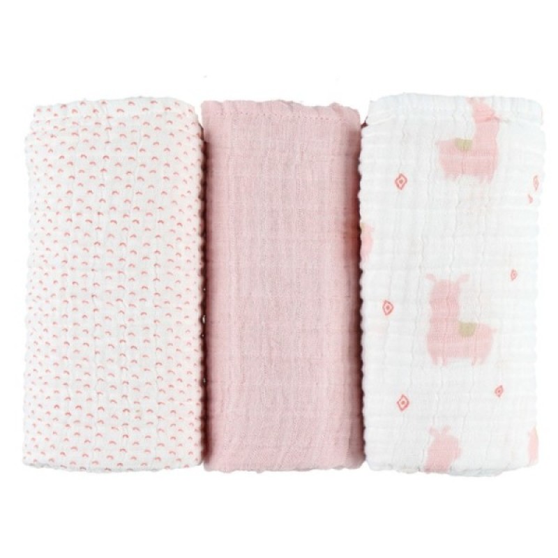 Noukies Lot 3 langes Rose Mousseline Bio Noukies Lot 3 langes Rose Mousseline Bio