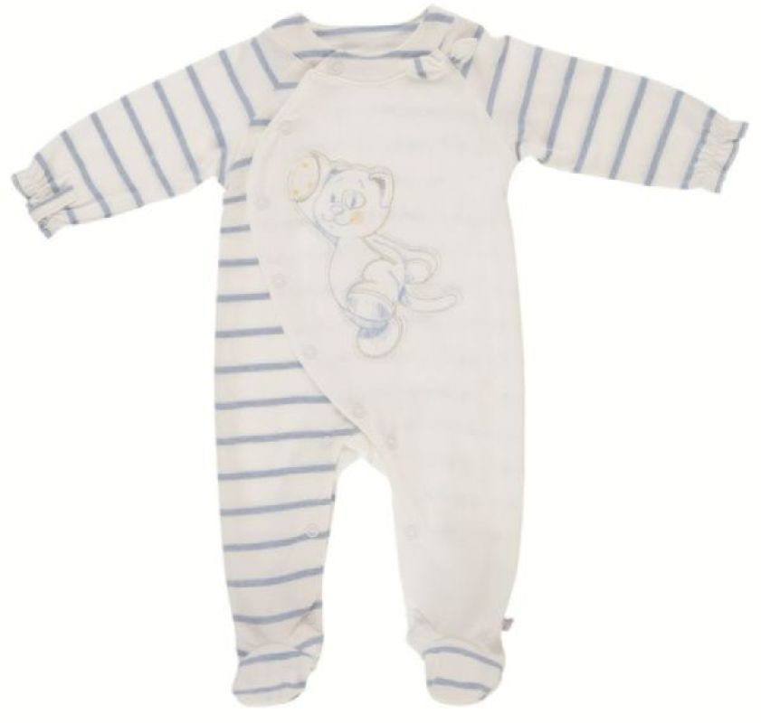 Pyjama Chat Iris Jersey Blanc Rayé Bleu - 3 mois Noukies Pyjama Chat Iris Jersey Blanc Rayé Bleu - 3 mois de chez Noukies, collection Pyjamas Fille