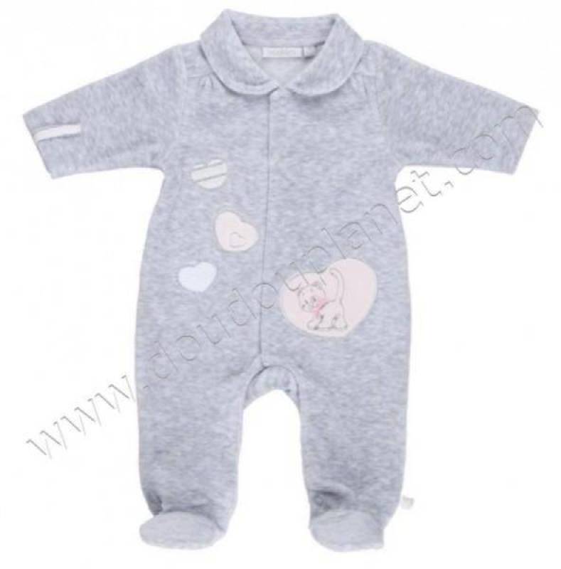 Pyjama Gris Iris et Babette - 9 mois Noukies Pyjama Gris Iris et Babette - 9 mois de chez Noukies, collection Pyjamas Fille