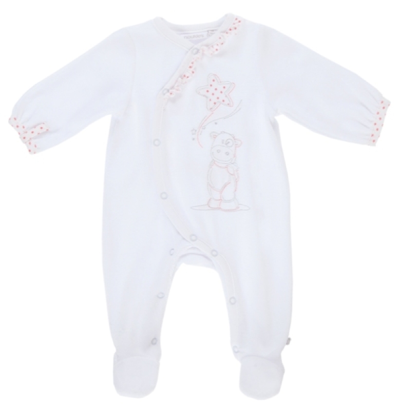 Pyjama Lola Velours Blanc - 6 mois Noukies Pyjama Lola Velours Blanc - 6 mois de chez Noukies, collection Pyjamas Fille