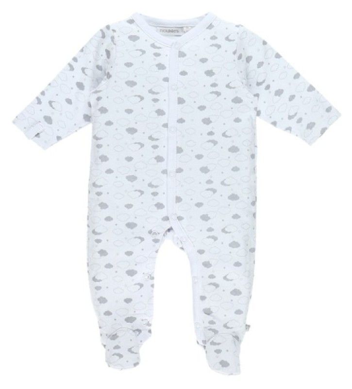 Pyjama Nouky pyBlanc et Gris - 6 Mois Noukies Pyjama Nouky pyBlanc et Gris - 6 Mois de chez Noukies, collection Pyjamas Garçon