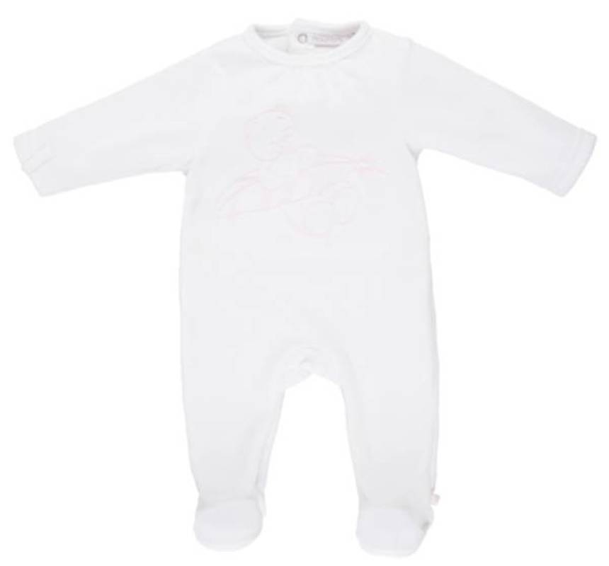 Noukies Pyjama Velours Blanc Chat Iris Cocon Girl - 9 mois Noukies Pyjama Velours Blanc Chat Iris Cocon Girl - 9 mois