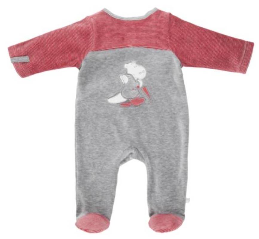 Noukies Pyjama Velours Gris Rouge Victor BDM Boy - 9 mois Noukies Pyjama Velours Gris Rouge Victor BDM Boy - 9 mois
