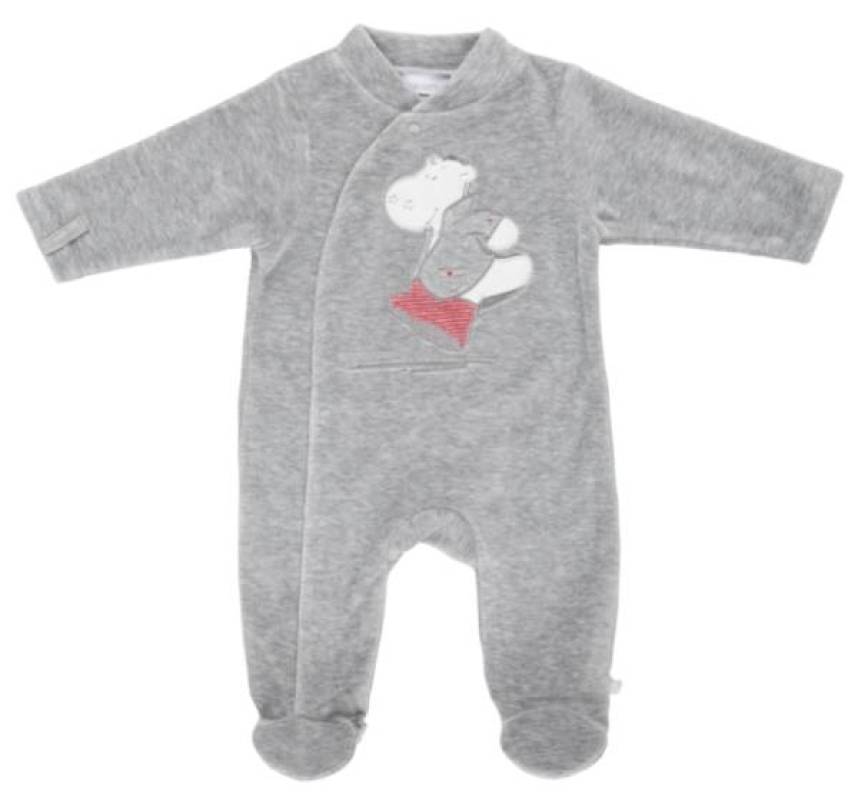 Noukies Pyjama Velours Gris Victor BDM Boy - 12 mois Noukies Pyjama Velours Gris Victor BDM Boy - 12 mois