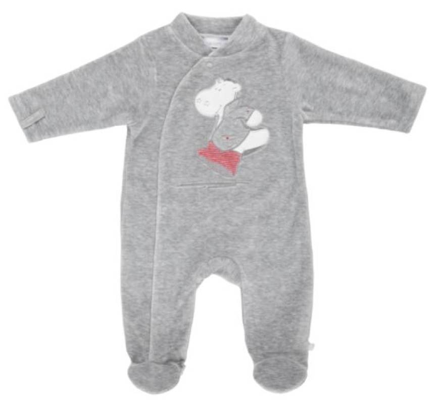 Noukies Pyjama Velours Gris Victor BDM Boy - 9 mois Noukies Pyjama Velours Gris Victor BDM Boy - 9 mois