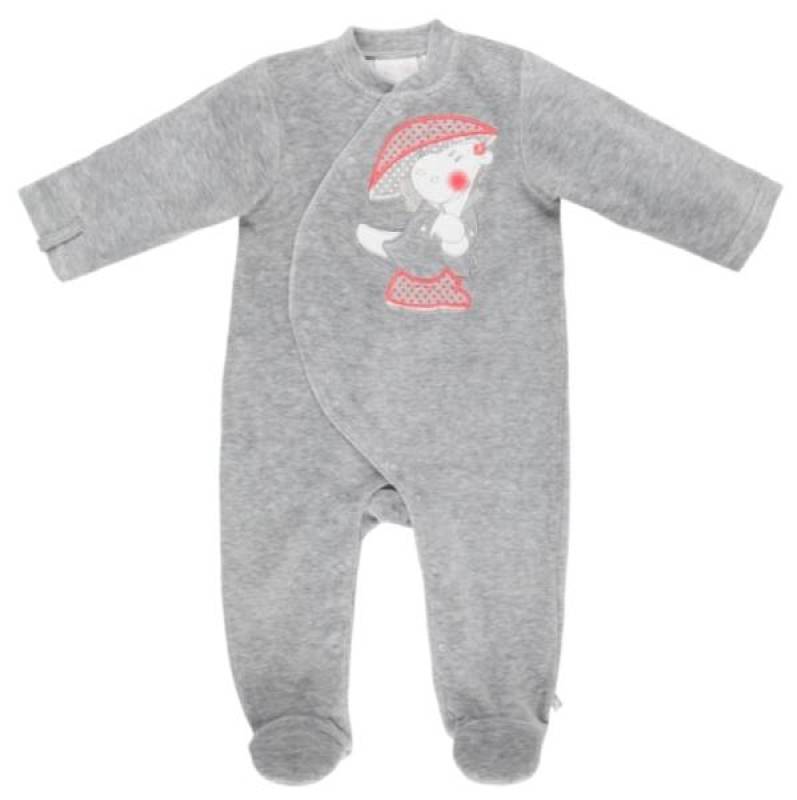 Noukies Pyjama Velours Gris Victoria BDM Girl - 12 mois Noukies Pyjama Velours Gris Victoria BDM Girl - 12 mois