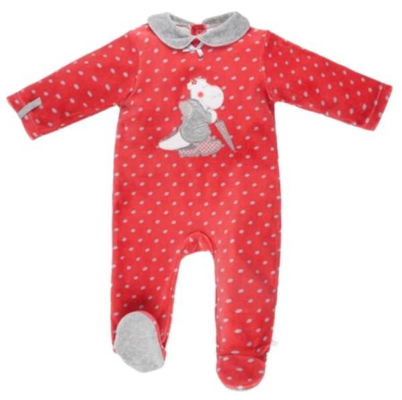 Noukies Pyjama Velours Rouge Victoria BDM Girl - 9 mois Noukies Pyjama Velours Rouge Victoria BDM Girl - 9 mois