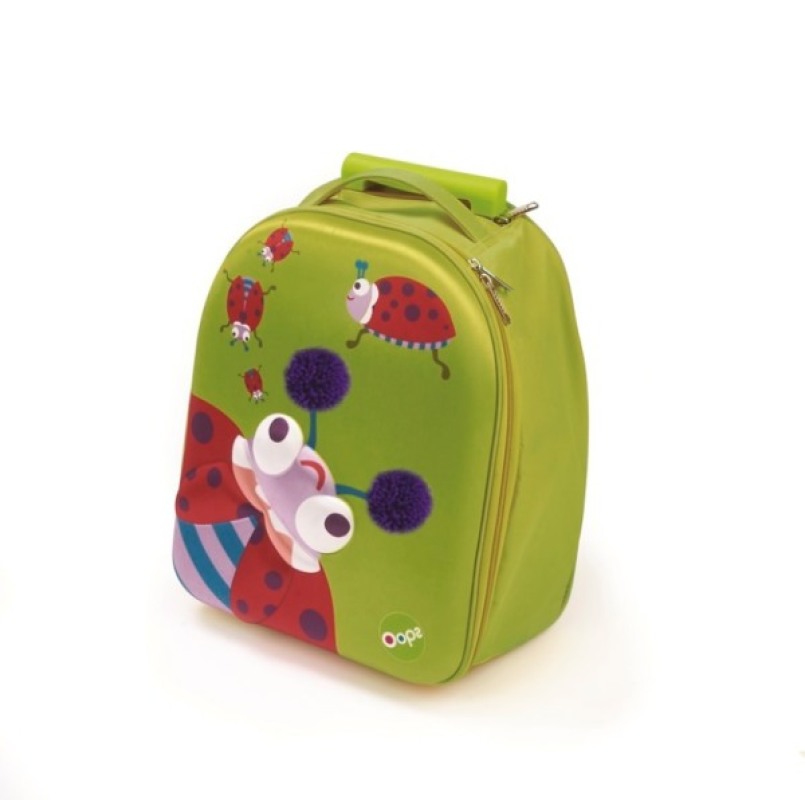Valise Trolley Coccinelle 3D de chez Oops, collection Bagagerie Oops