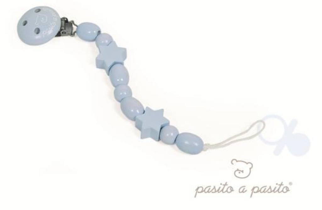 Attache Tétine Etoile Bleu de chez Pasito A Pasito, collection Bébé Pasito